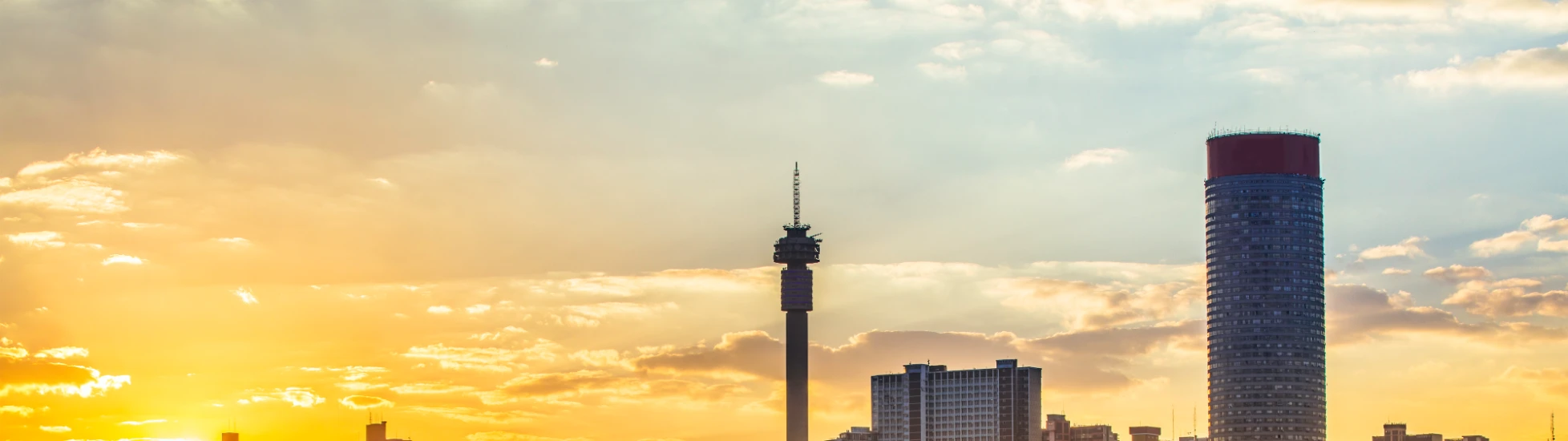 Johannesburg evening cityscape of Hillbrow