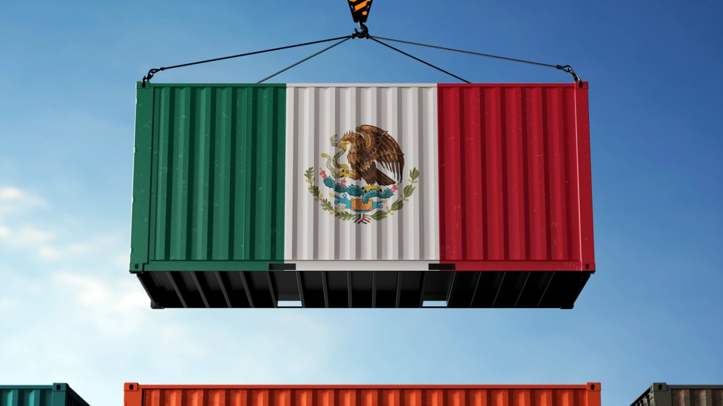 Mexican flag on a container Mexican flag on a container