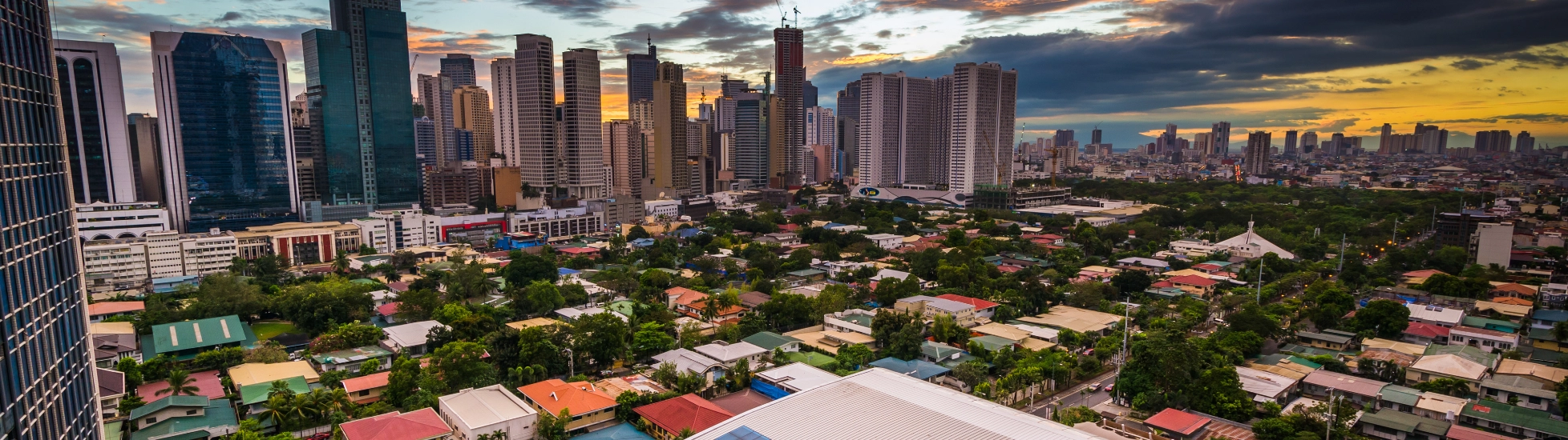 View skyline makati sunset metro manila